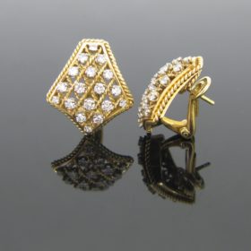 Twisted Gold Diamonds Earrings