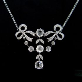 Edwardian Rose Cut Diamonds Necklace