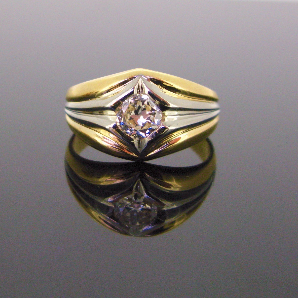 Vintage 2 Tones Gold Diamond Ring – Heritagem
