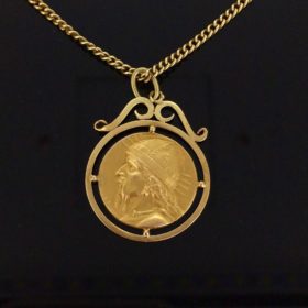 French Art Nouveau Gallic Warrior Medal
