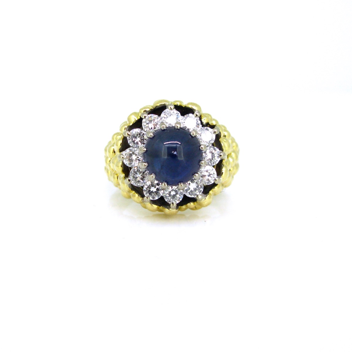 Kutchinsky Sapphire Diamonds Cluster Ring – Heritagem