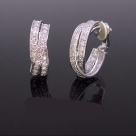 Cartier Trinity 6ct Diamonds Hoop Earrings