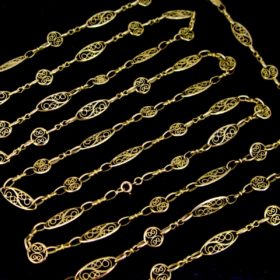 Antique Victorian Yellow Gold Long Chain