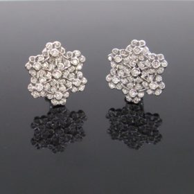 Diamonds Snowflake Gold Earrings Clips