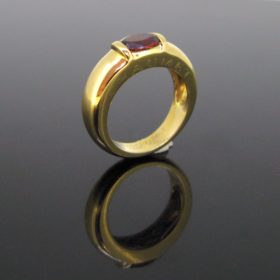 Chaumet Garnet Band Yellow Gold Ring