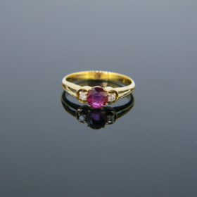 Vintage Ruby and Diamonds Gold Ring