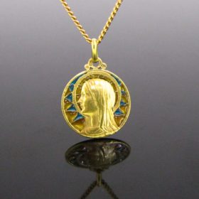 Art Nouveau Plique a Jour Religious Medal