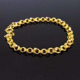 Victorian Pearls Triple Parallel Link Bracelet
