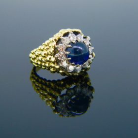 Kutchinsky Sapphire Diamonds Cluster Ring