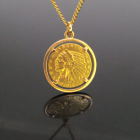 1913 Indian Head Eagle Five Dollars Coin Pendant