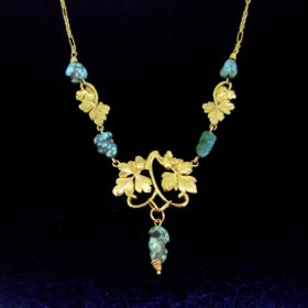 Antique Art Nouveau Turquoises Necklace