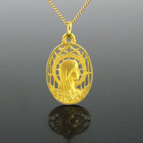 Art Nouveau Virgin Mary Religious Medal