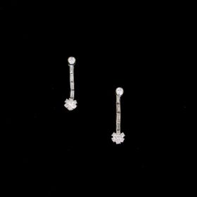 Brilliant cut Diamonds Flowery Drop Earrings