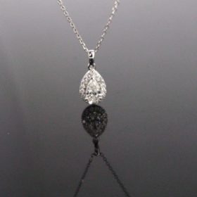 0.61ct Pear Diamonds Pendant on Chain
