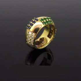 Mauboussin Diamonds Emerald Sapphires Ring